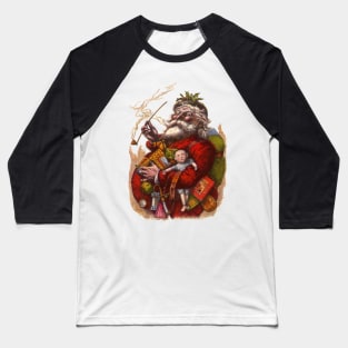 Victorian Christmas Santa Claus Baseball T-Shirt